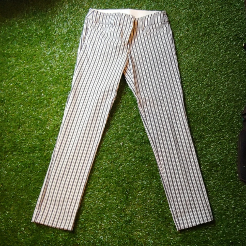 Candie's audrey ankle white blue striped slacks